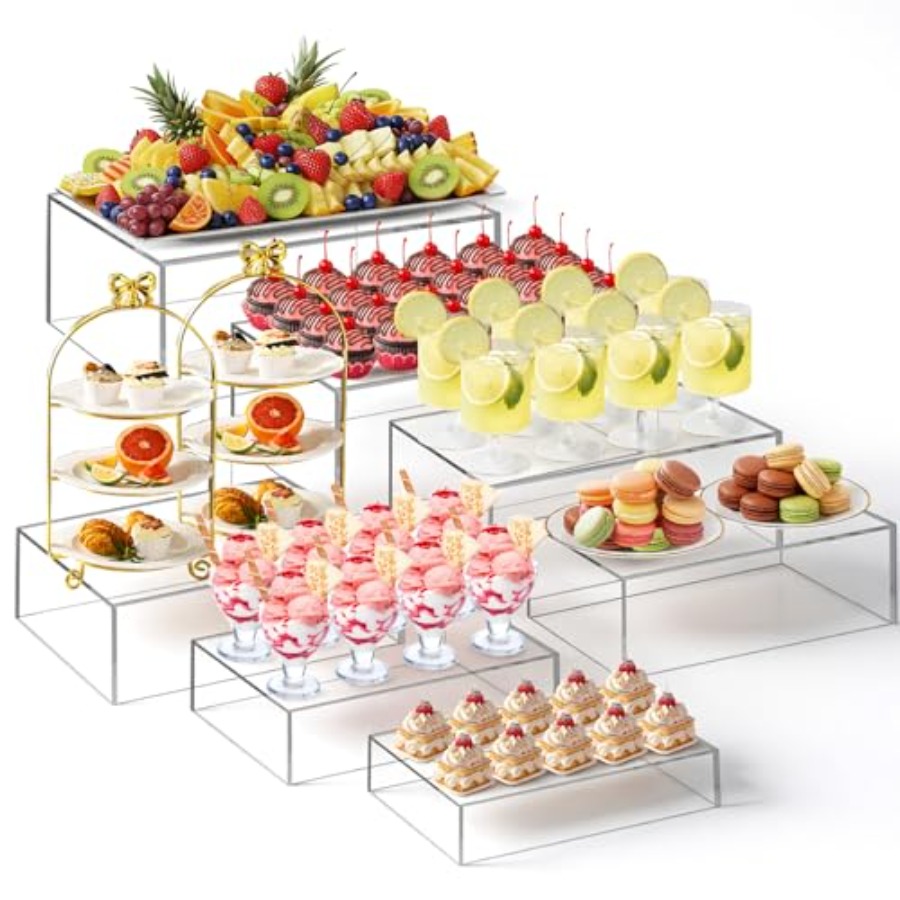 Display Risers Set - 7개의 특대형 뷔페 라이저 세트 10인치~16인치