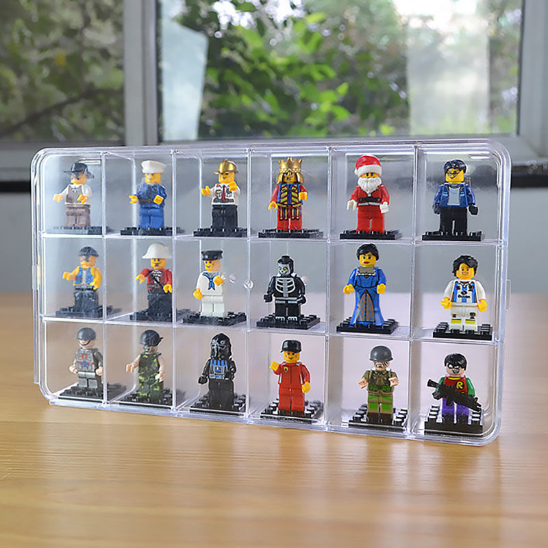 레고 피규어 보관을위한 18 그리드 아크릴 디스플레이  - Lego Minifigure Holder 리뷰 및 가격