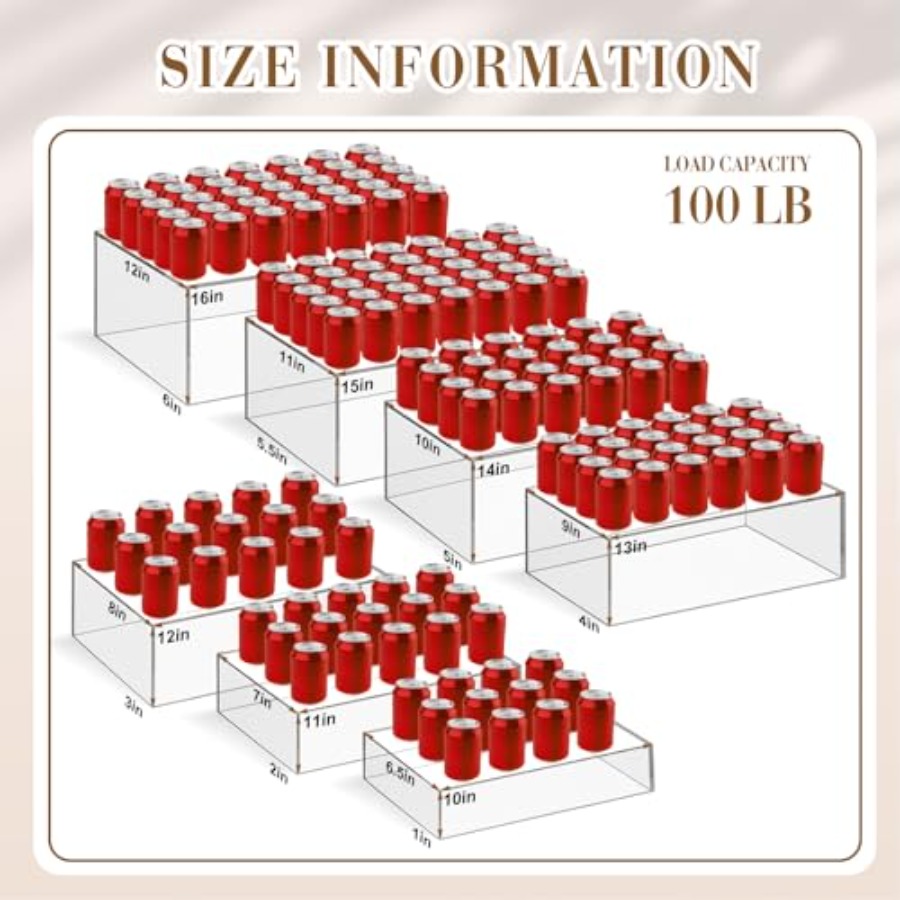 7개의 특대형 뷔페 라이저 세트 10인치~16인치 직사 - Display Risers Set 리뷰 및 가격